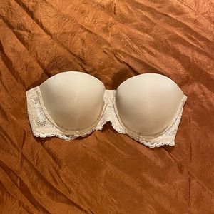 On Gossamer Strapless Push-up Nude Bra 30b